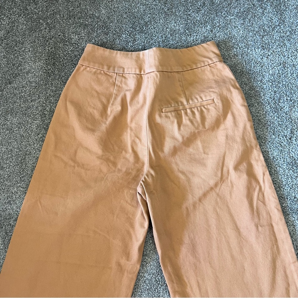 Club Monaco pants womens 4 orange high rise wide‎ leg cotton baddie coastal - Picture 7 of 15